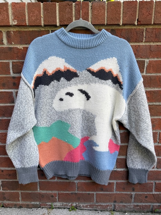 TomboyX Sweaters - Vintage 80s 90s Tomboy Polar Bear Knit Mountain Sweater Size Medium Women’s